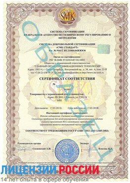 Образец сертификата соответствия Щёлкино Сертификат ISO 13485