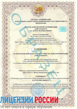 Образец разрешение Щёлкино Сертификат ISO/TS 16949