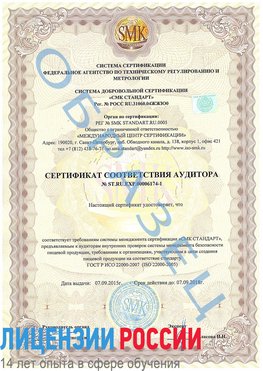 Образец сертификата соответствия аудитора №ST.RU.EXP.00006174-1 Щёлкино Сертификат ISO 22000