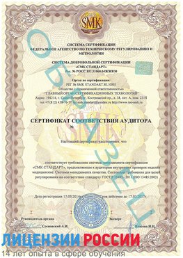 Образец сертификата соответствия аудитора Щёлкино Сертификат ISO 13485